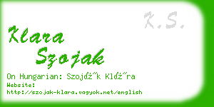 klara szojak business card